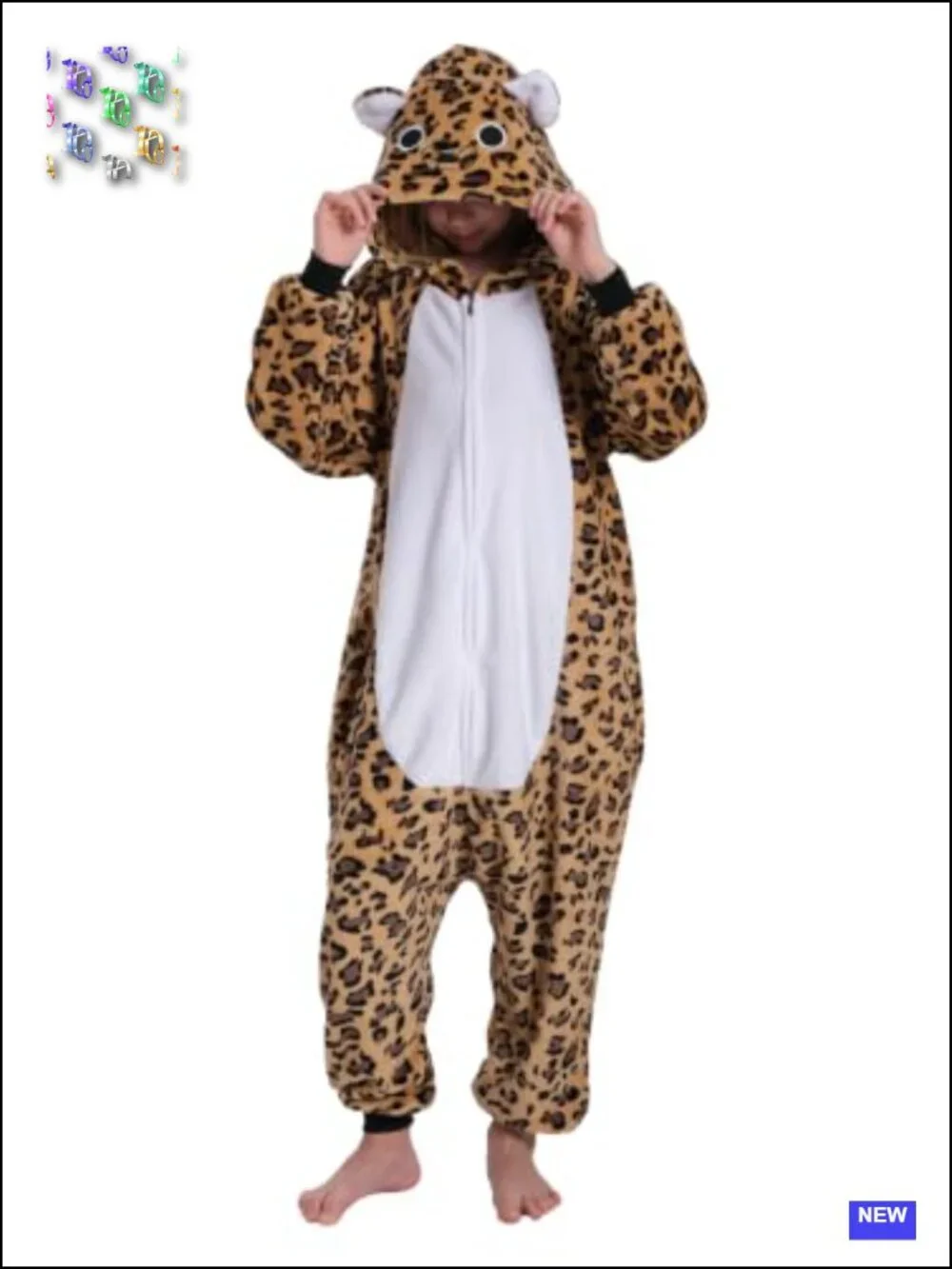 Kids Leopard Onesie Pajamas Fleece Animal Cosplay Costume